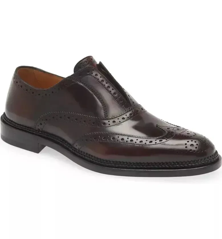 $1,150 SALVATORE FERRAGAMO - "Gaudino" Logo Brogue Loafers - 9 EE US