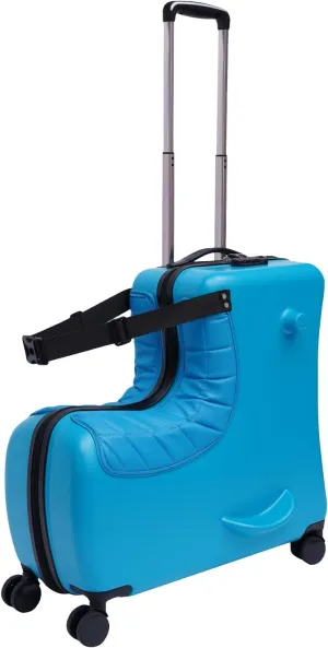 24in Children's Ride On Trolley, Portable Universal Wheel Carry On Luggage ABS PC, Waterproof Unisex Boys Girls Travel Suitcase With Lock for Travel, Business Trips to Load Clothes, Blue