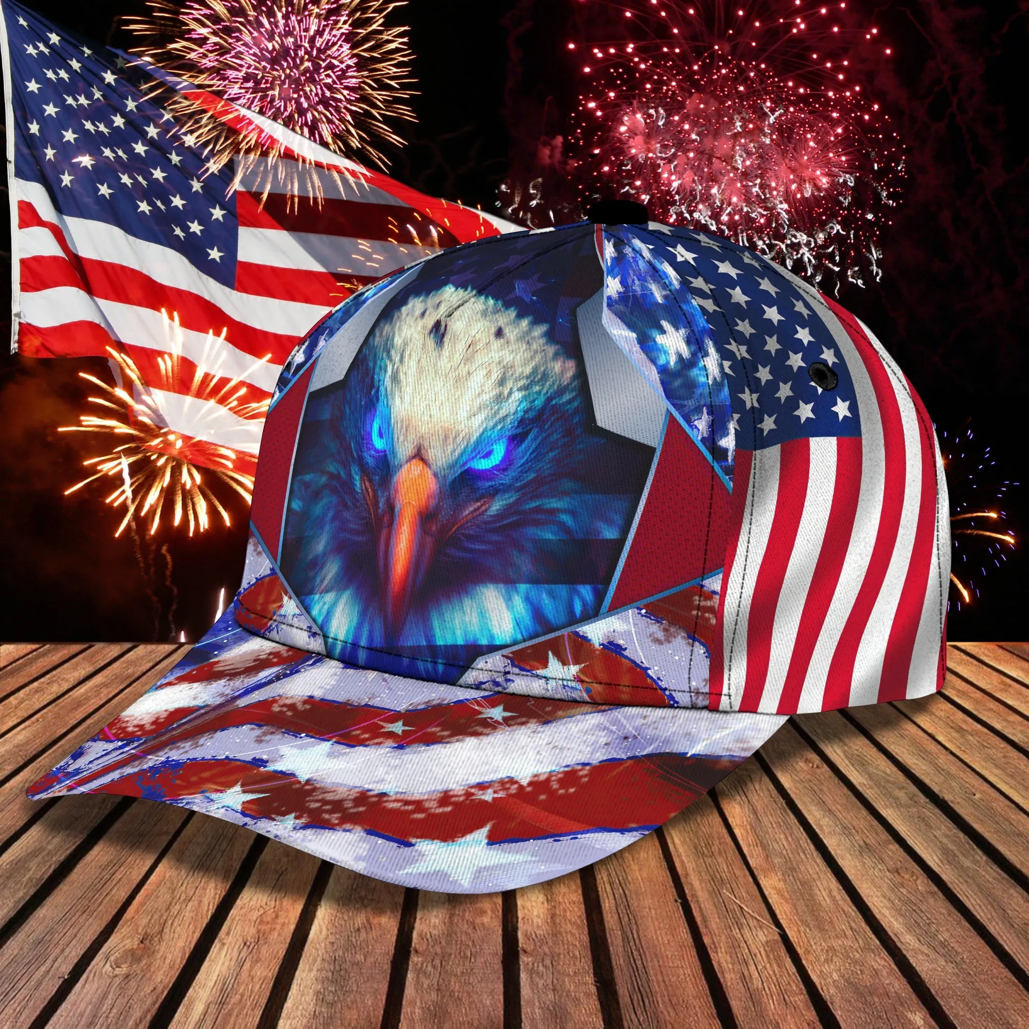 3D Classic Cap America Egagle Personalized Name Cap 04 Namashops