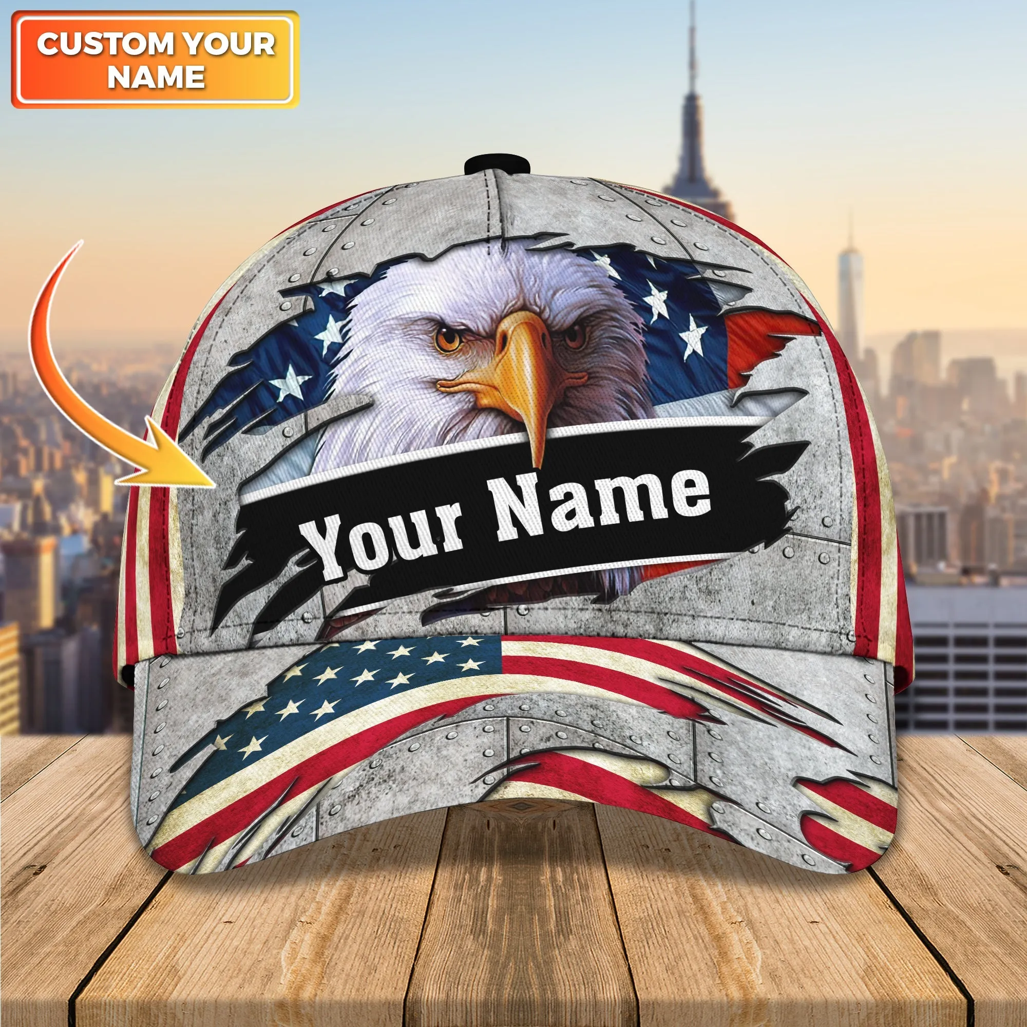 3D Classic Cap America Personalized Name Cap Namashops