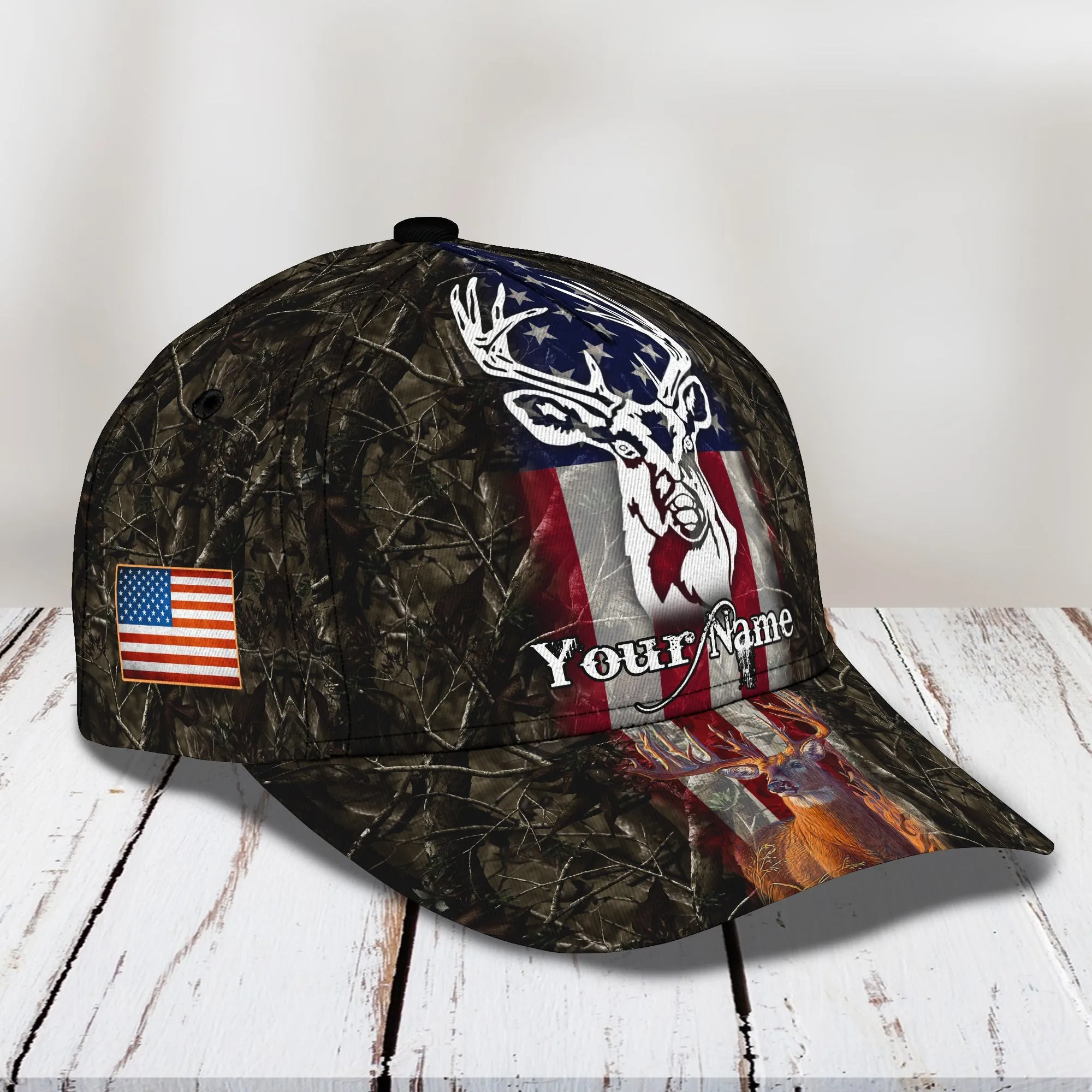 3D Classic Cap American Deer Hunting 2Personalized Name Cap Namashops