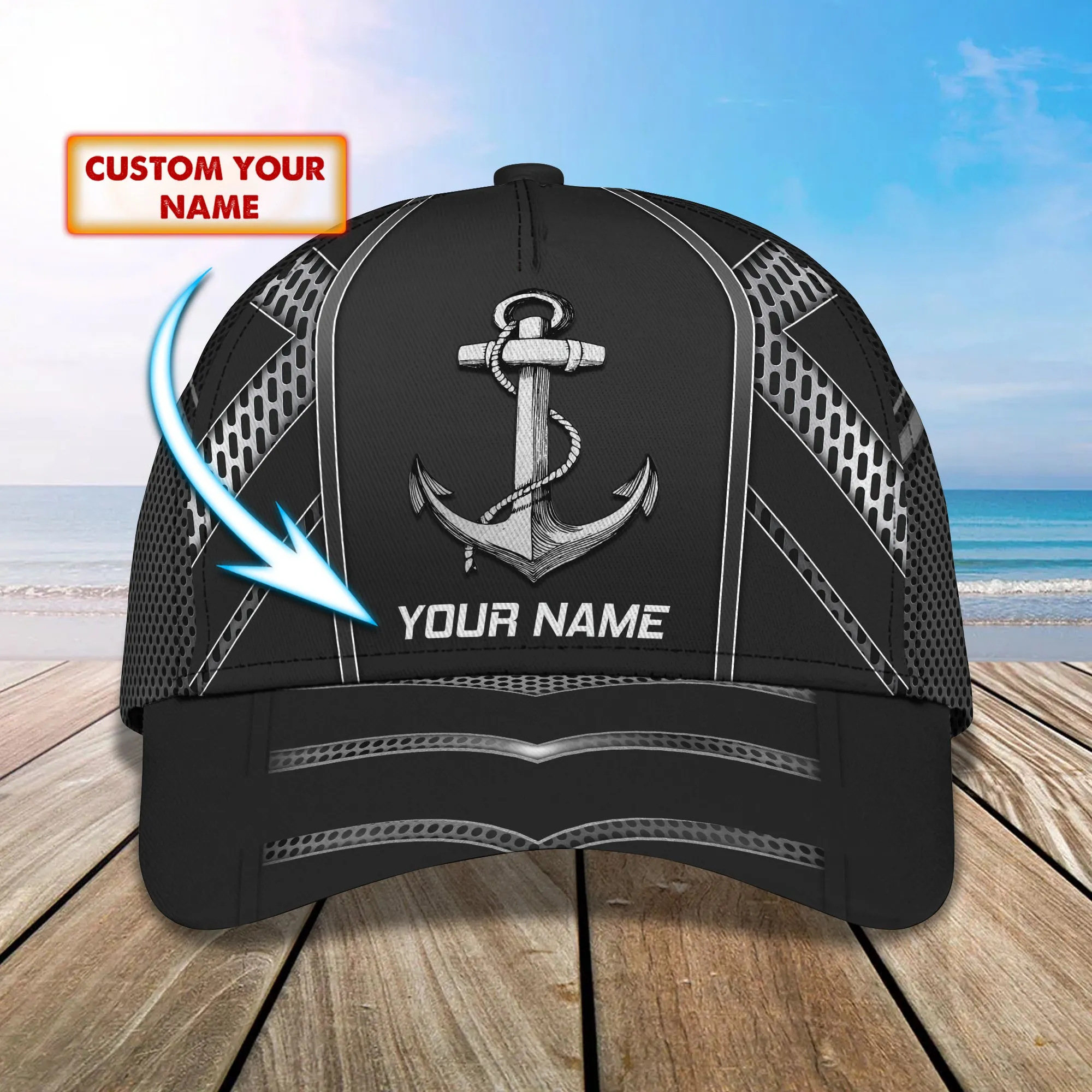 3D Classic Cap Anchor Personalized Name Cap Nama101 Namashops