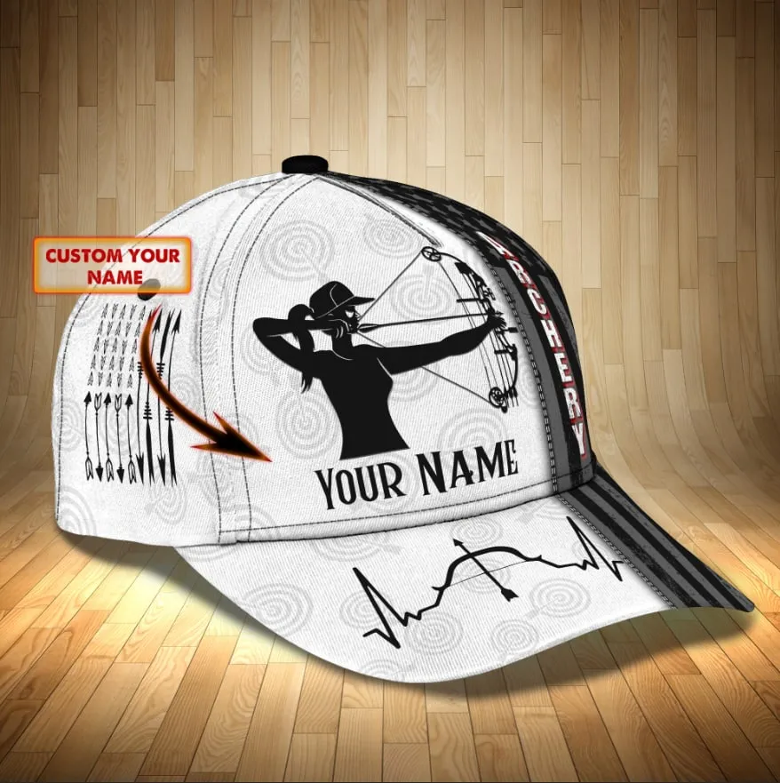 3D Classic Cap Archery Girl Personalized Name Cap Namashops