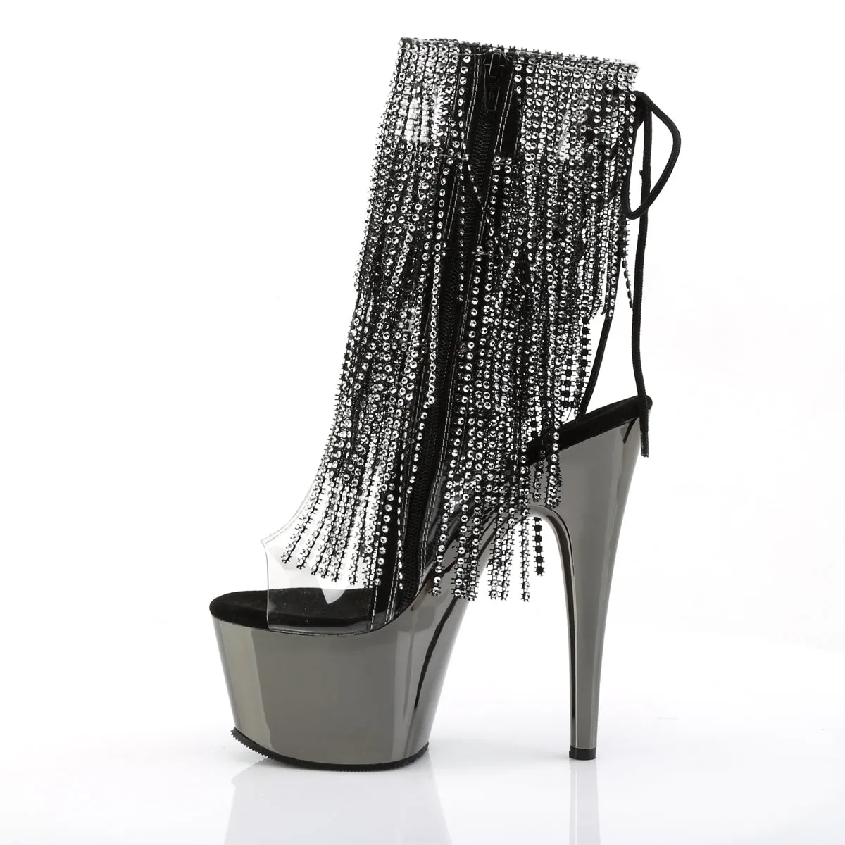 ADORE-1017RSF Pleaser Clear/Black Sexy Platform Shoes (Pole Dancing Heels)