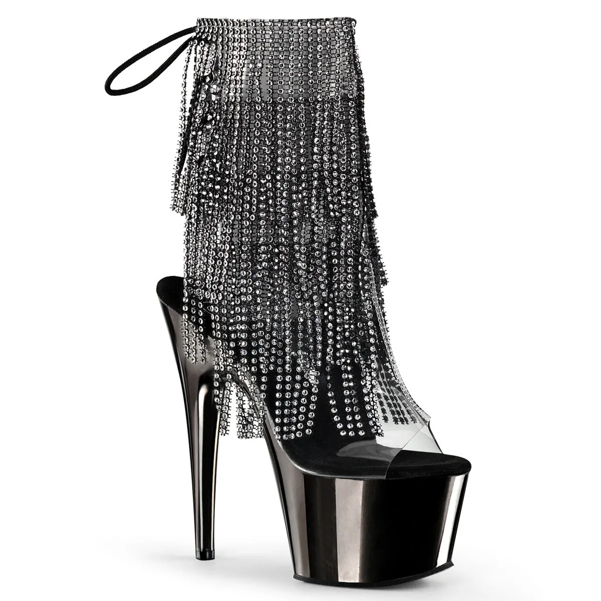 ADORE-1017RSF Pleaser Clear/Black Sexy Platform Shoes (Pole Dancing Heels)
