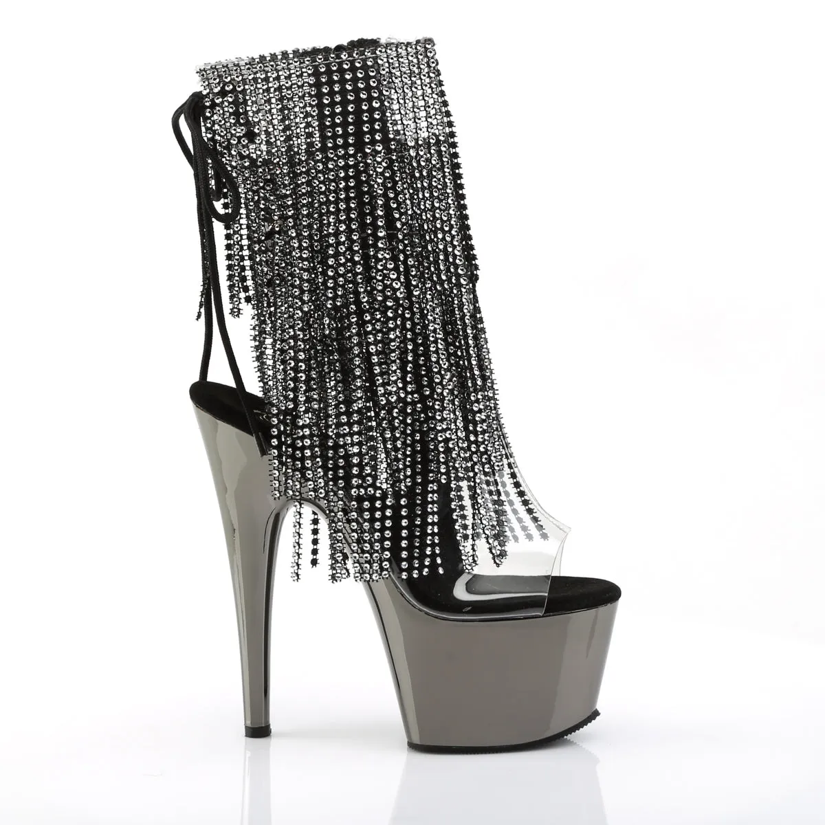 ADORE-1017RSF Pleaser Clear/Black Sexy Platform Shoes (Pole Dancing Heels)