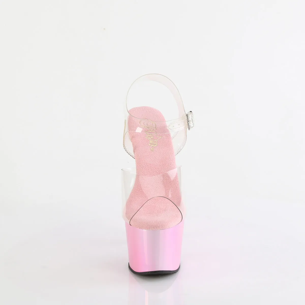 ADORE-708LQ Pleaser Clear/Liquid B. Pink Hologram Sexy Platform Shoes (Pole Dancing Heels)