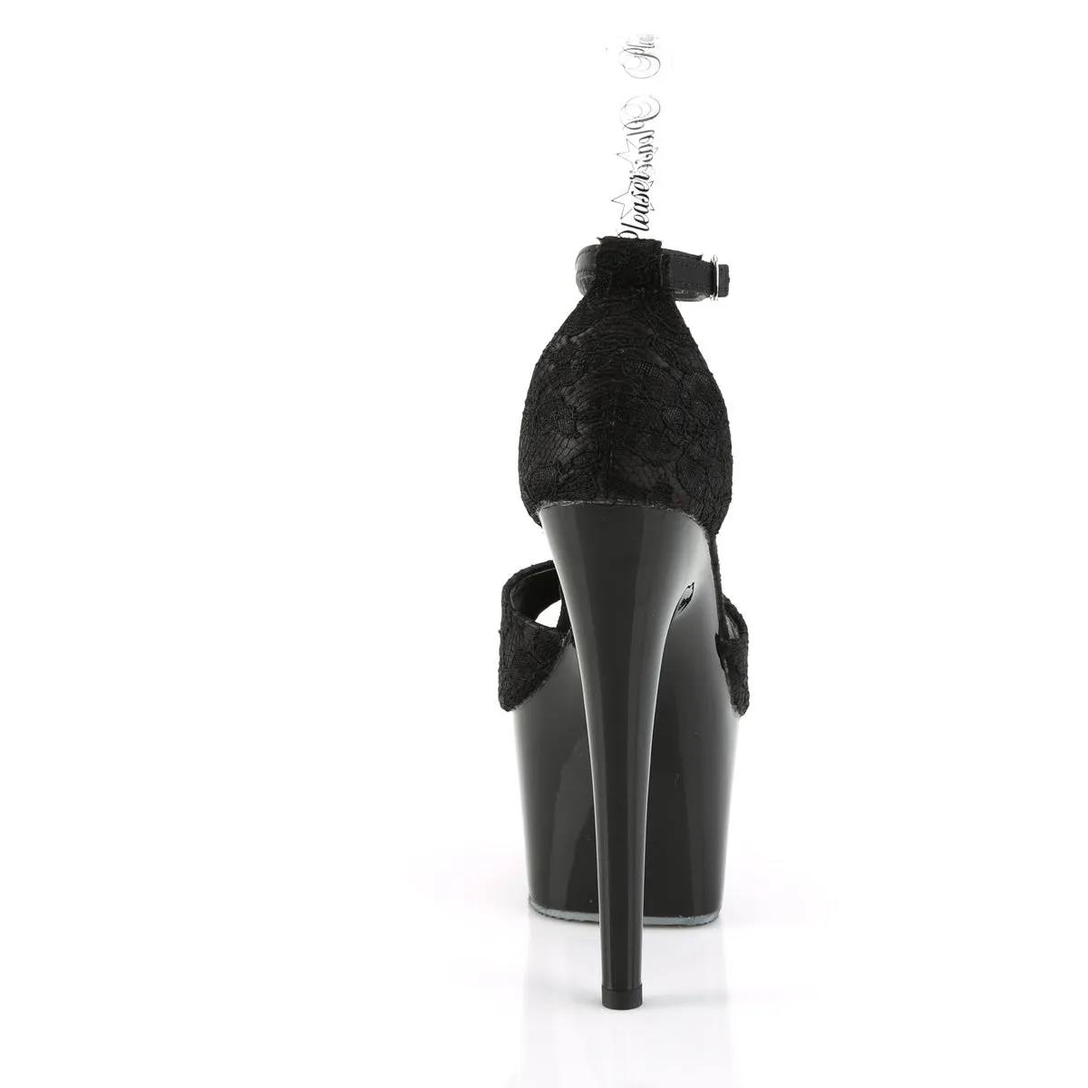 ADORE-768 Pleaser Black Satin Sexy Platform Shoes (Pole Dancing Heels)