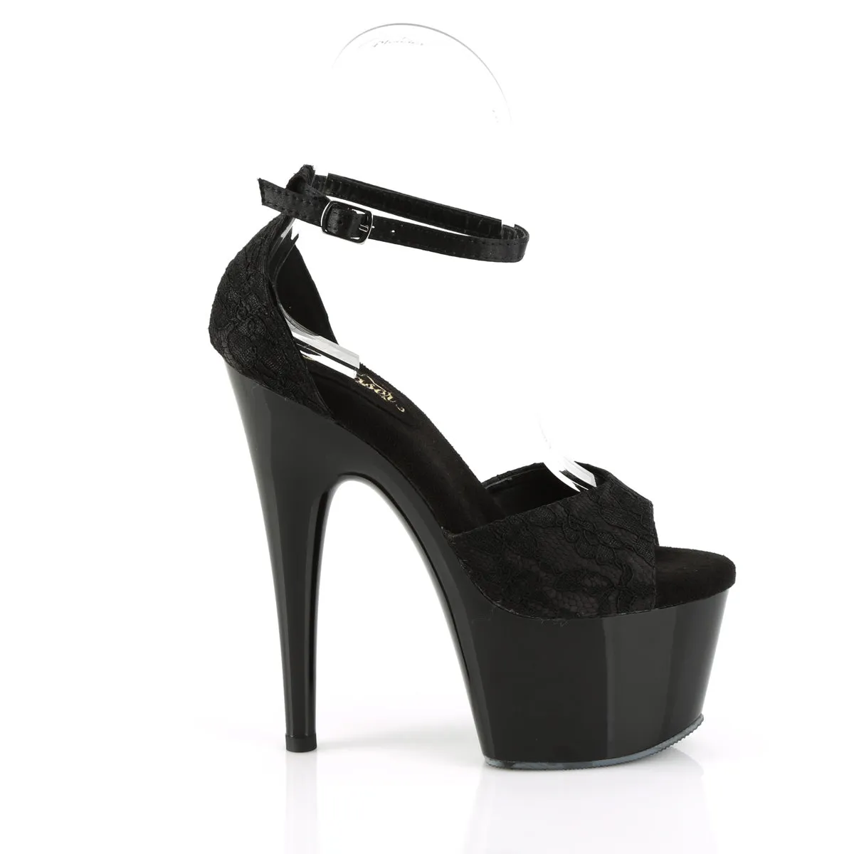 ADORE-768 Pleaser Black Satin Sexy Platform Shoes (Pole Dancing Heels)