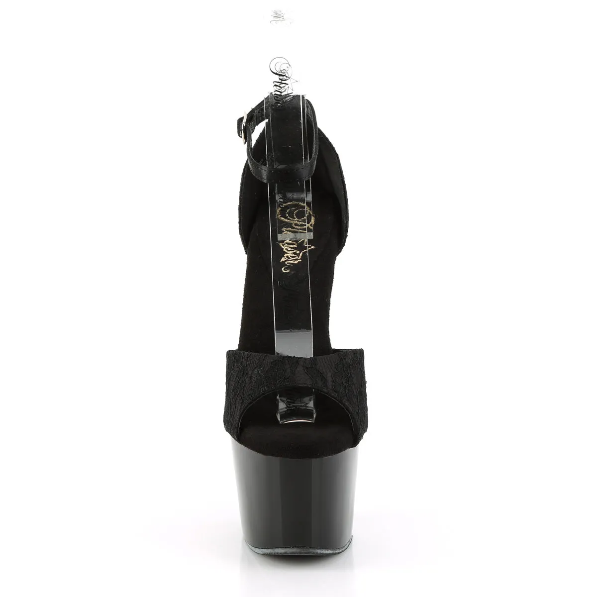 ADORE-768 Pleaser Black Satin Sexy Platform Shoes (Pole Dancing Heels)