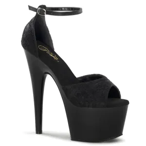ADORE-768 Pleaser Black Satin Sexy Platform Shoes (Pole Dancing Heels)