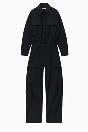 Alexander Wang Button Up Cargo Jumpsuit - Black