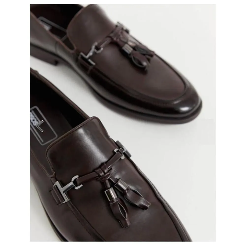 Asos- Loafers In Brown Faux Leather With Tassel