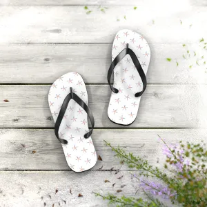 Beach Starfish Flip Flops  Custom Summer Sandals with Black Strap