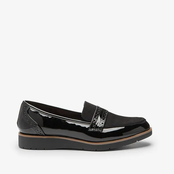 Black Forever Comfort® Brogue Detail Chunky Sole Forever Comfort Loafers
