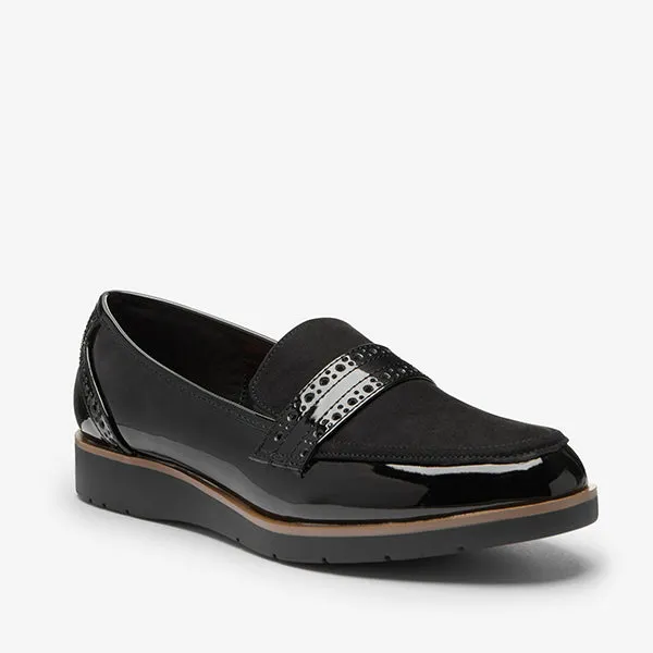 Black Forever Comfort® Brogue Detail Chunky Sole Forever Comfort Loafers