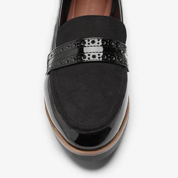 Black Forever Comfort® Brogue Detail Chunky Sole Forever Comfort Loafers