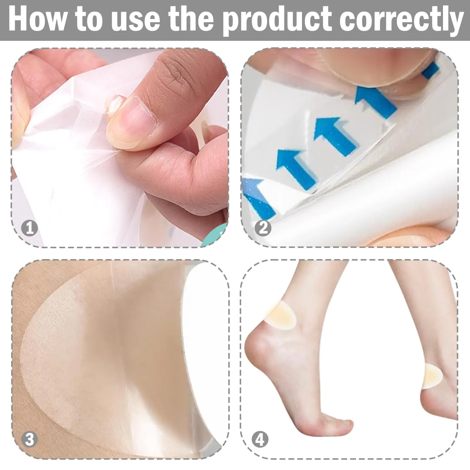 Blister plaster set, 24 pieces heel plaster, blister plaster large, blister plaster toes, blister plaster hiking, blister plaster heel, gel plaster Suitable for relieving friction on toes and heels