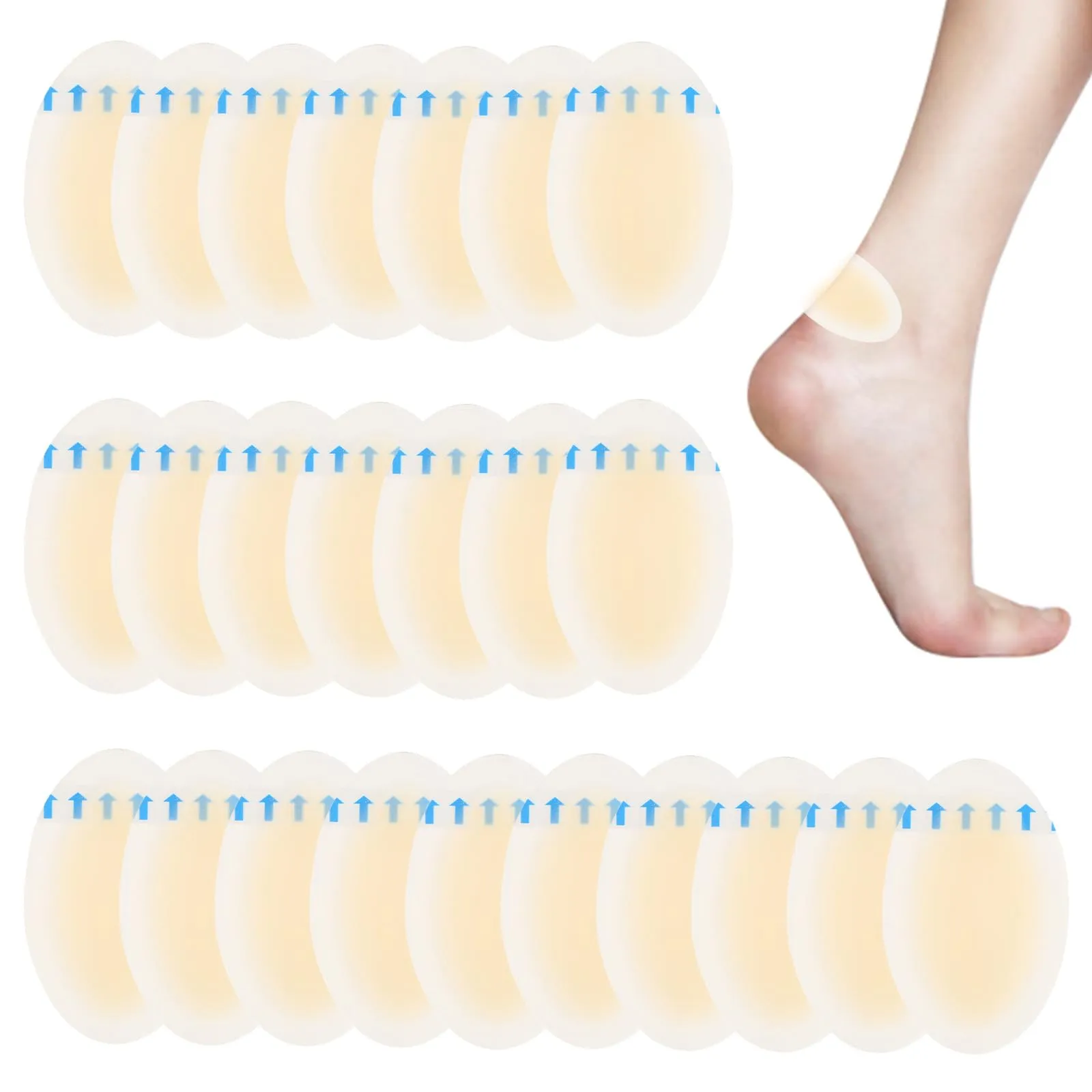 Blister plaster set, 24 pieces heel plaster, blister plaster large, blister plaster toes, blister plaster hiking, blister plaster heel, gel plaster Suitable for relieving friction on toes and heels