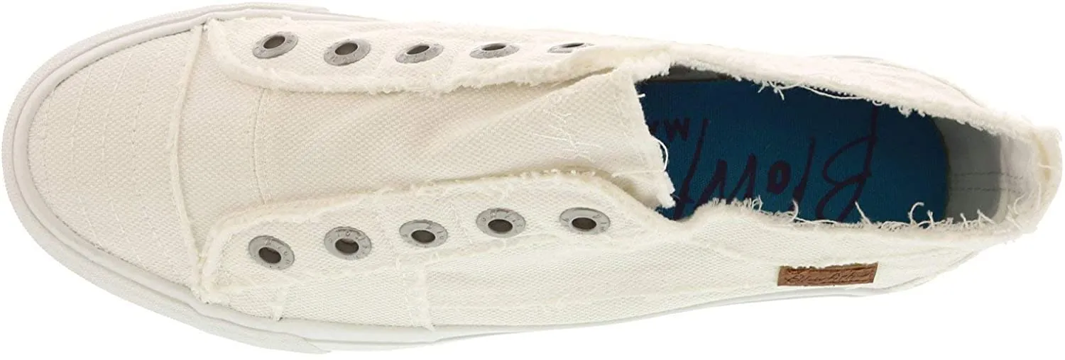 Blowfish Malibu Play White Smoked Canvas Slip On Comfort Fashion Sneaker