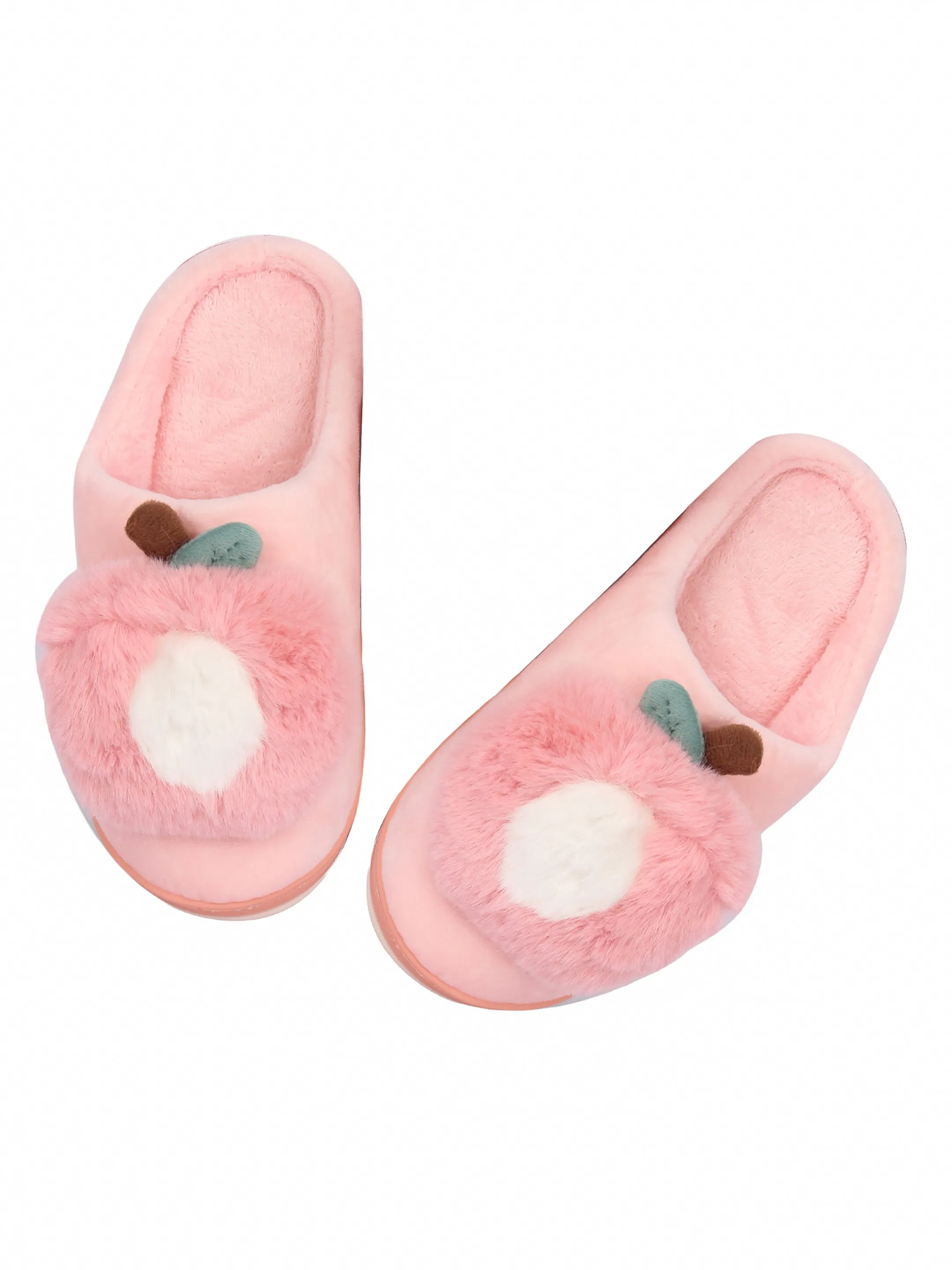Brauch Women's Peach Apple Furry Winter Slippers