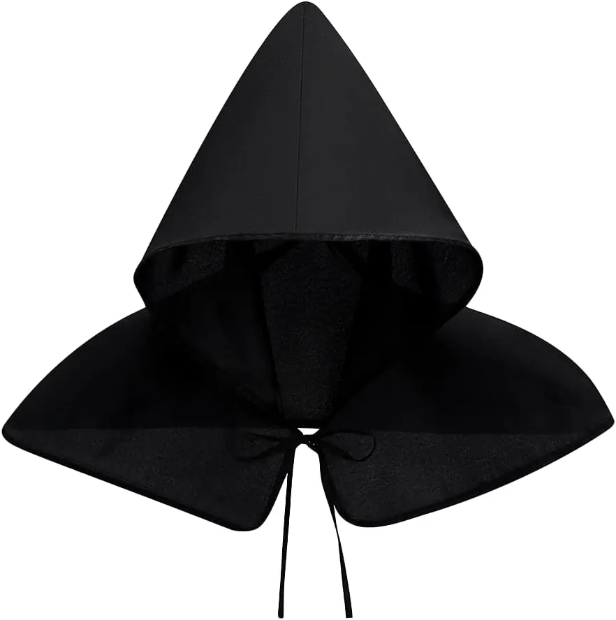 BXT Halloween Cowl Hood Hat, Gothic Medieval Capelet Hooded Cloak Cape Costume Props