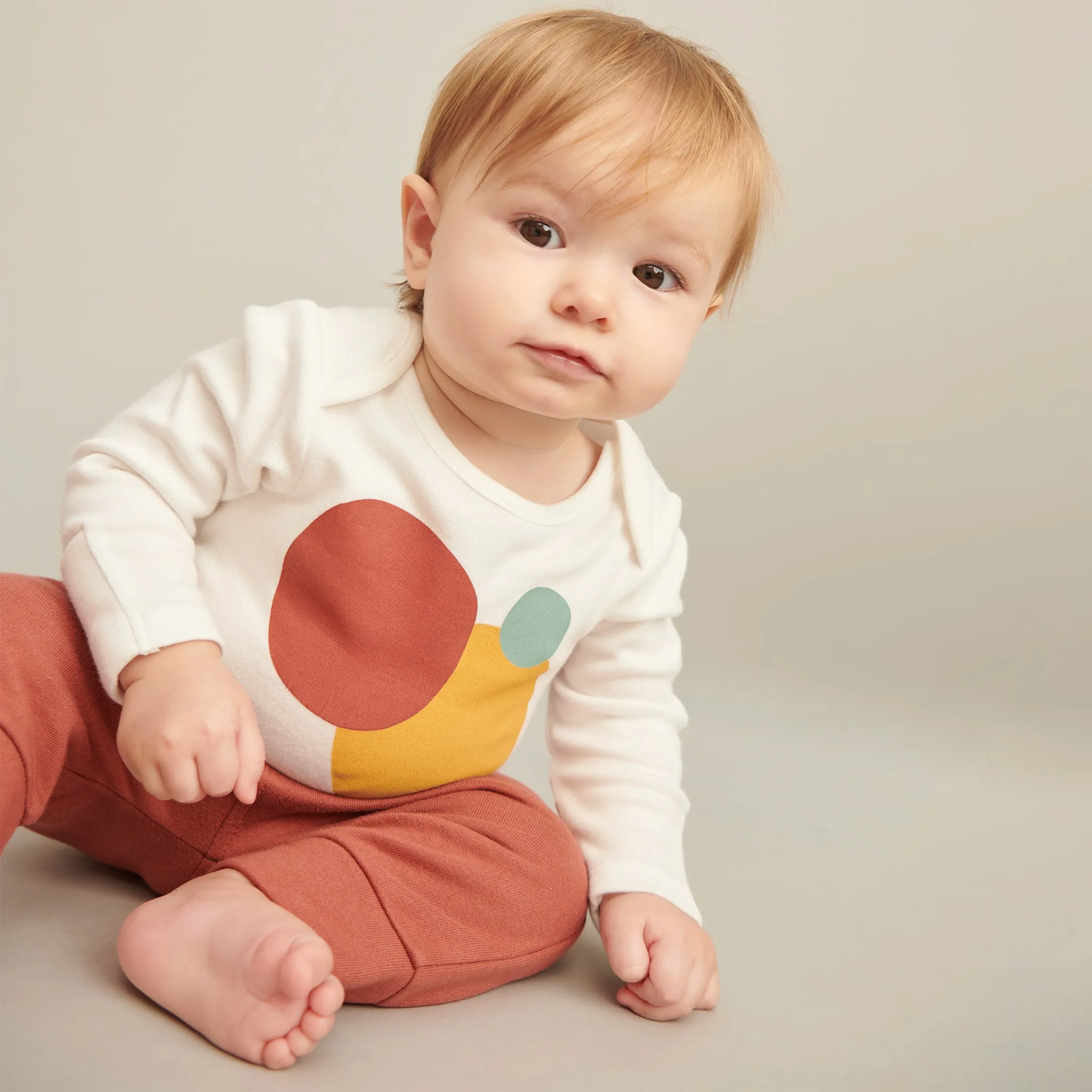 Caramel  Stripe & Pebble Long Sleeve Bodysuit 4 Pack