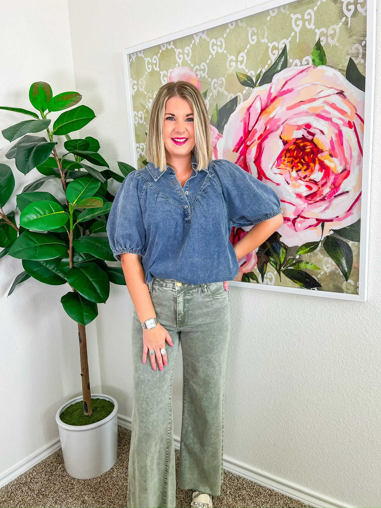 Carrie Top - Denim