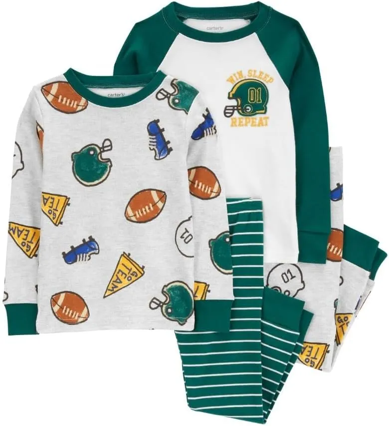 Carter's Baby and Toddler Boys' 4-Piece Snug-Fit Cotton Pajamas