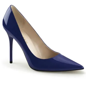 CLASSIQUE-20 Pleaser Navy Blue Sexy Single Sole Shoes (Fetish Footwear)