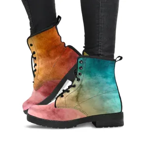 Combat Boots for Women - Grunge P11 | Unique Custom Faux Leather Shoes, Cruelty-free Vegan Handmade Lace Up