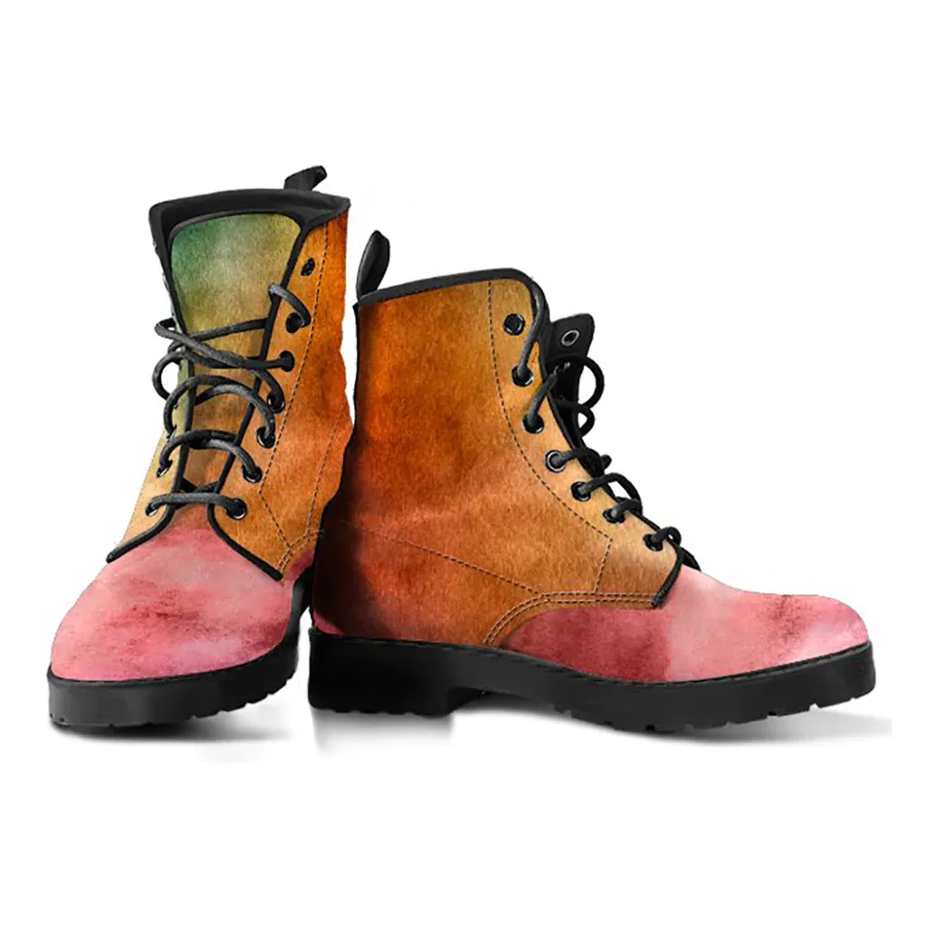 Combat Boots for Women - Grunge P11 | Unique Custom Faux Leather Shoes, Cruelty-free Vegan Handmade Lace Up