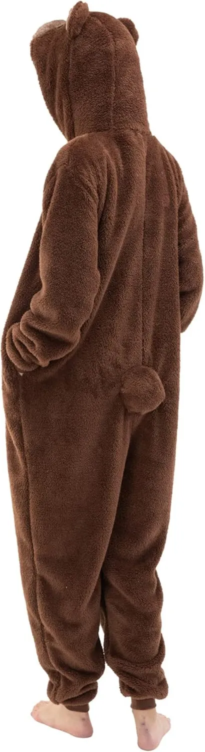 COSUSKET Snug Fit Unisex Adult Onesie Pajamas, Flannel Cosplay Animal One Piece Halloween Costume Sleepwear Homewear