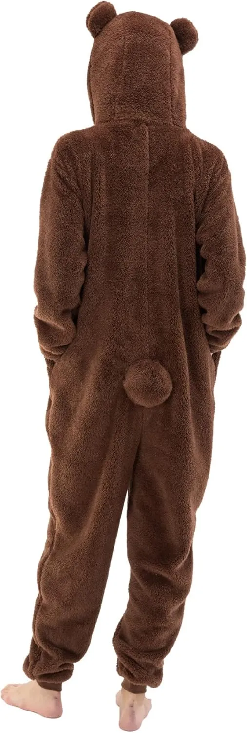 COSUSKET Snug Fit Unisex Adult Onesie Pajamas, Flannel Cosplay Animal One Piece Halloween Costume Sleepwear Homewear