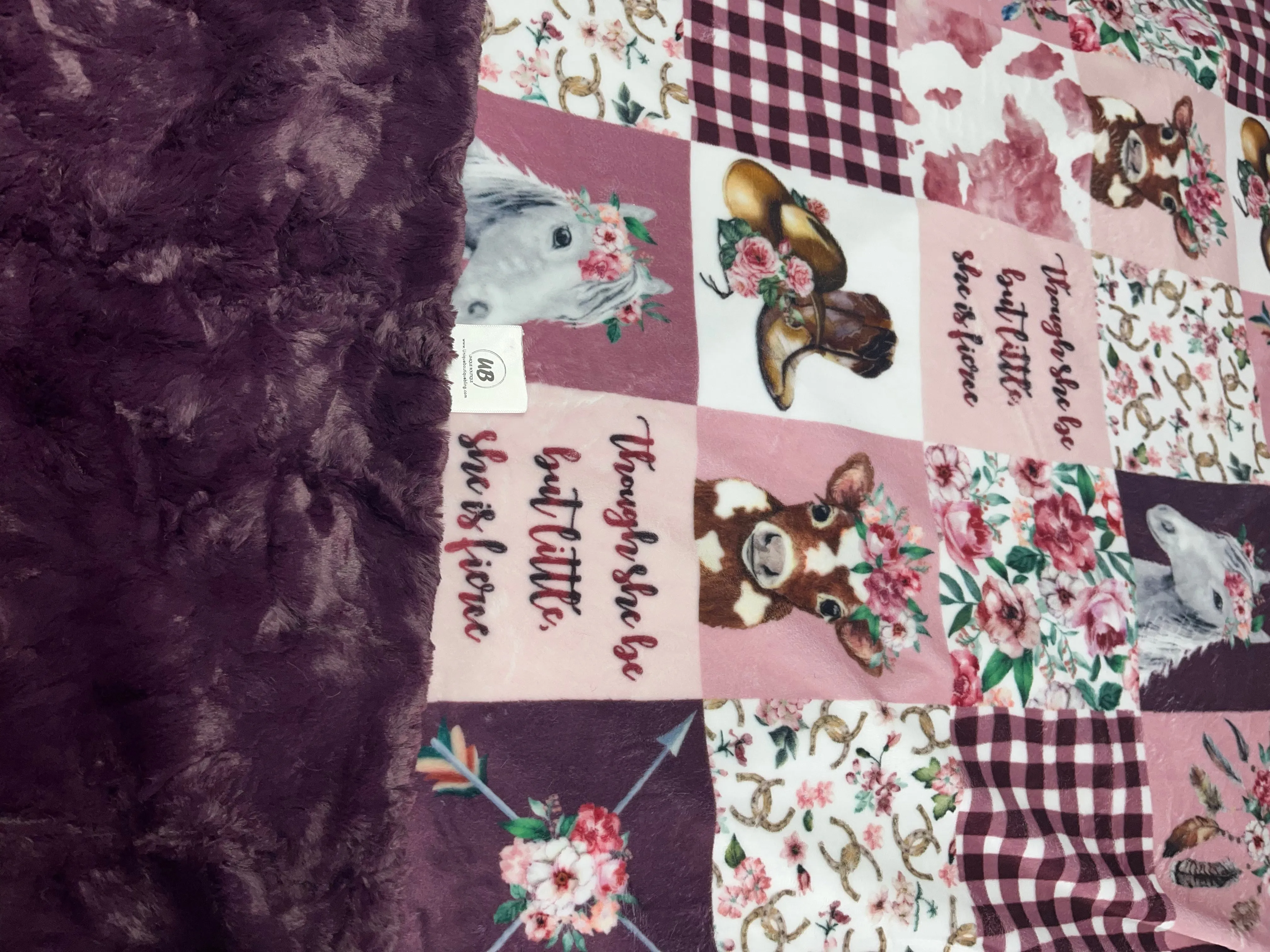 CowGirl in Pink Rosewater Minky Blanket *Choose Size & Backing