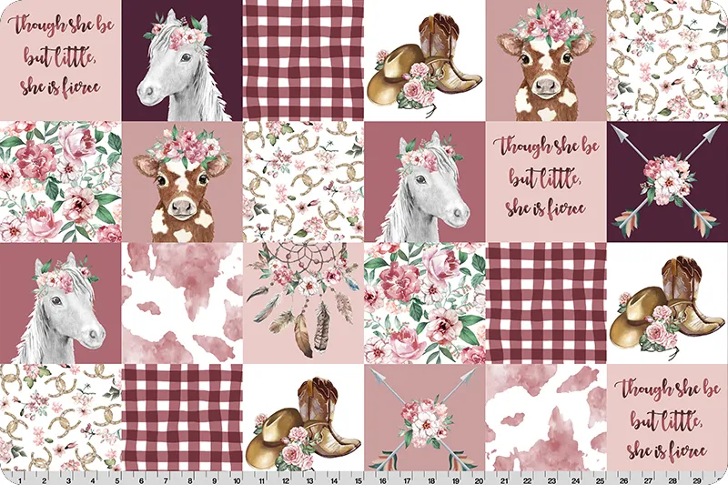 CowGirl in Pink Rosewater Minky Blanket *Choose Size & Backing