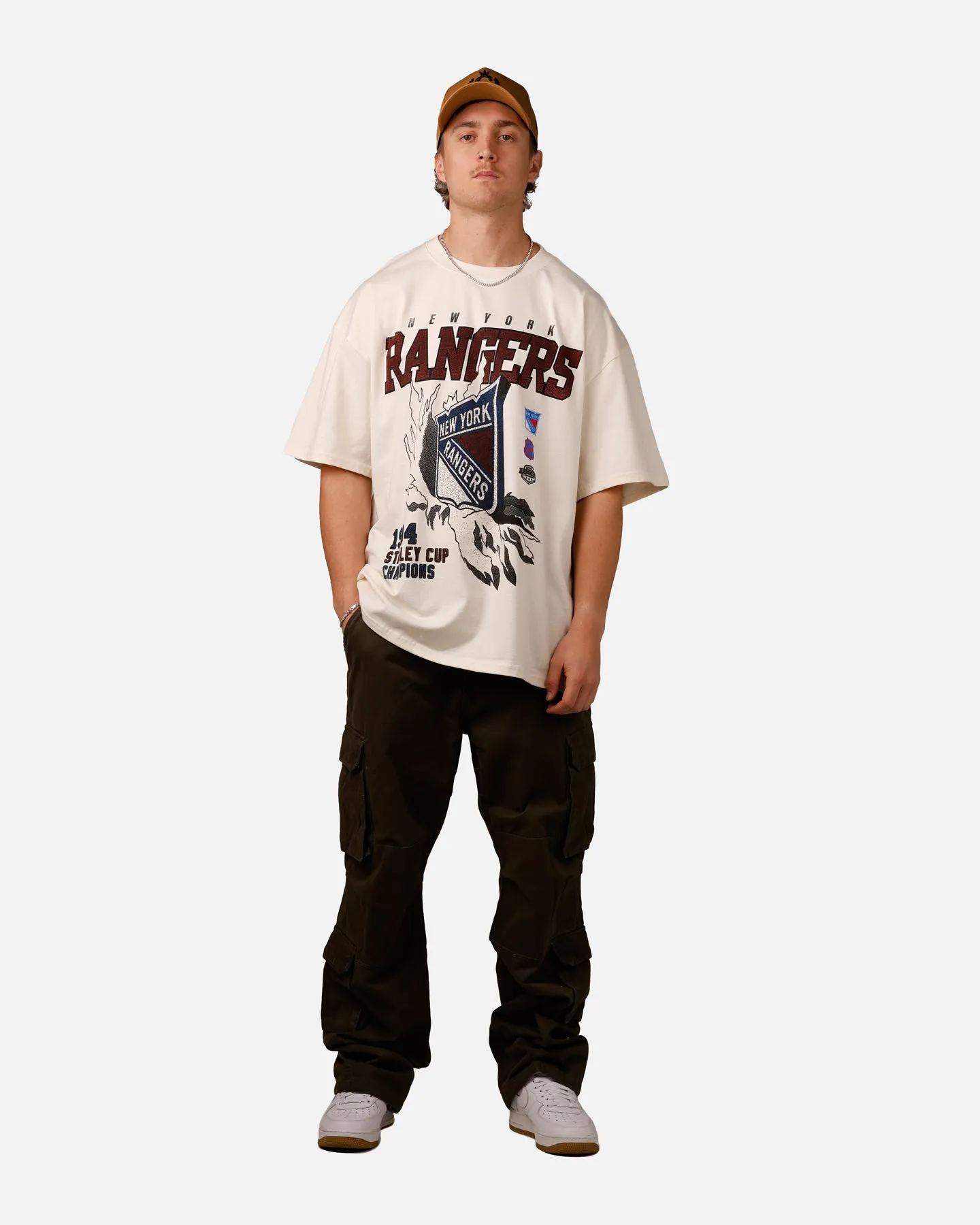 Culture Kings New York Rangers Vintage T-Shirt Off White