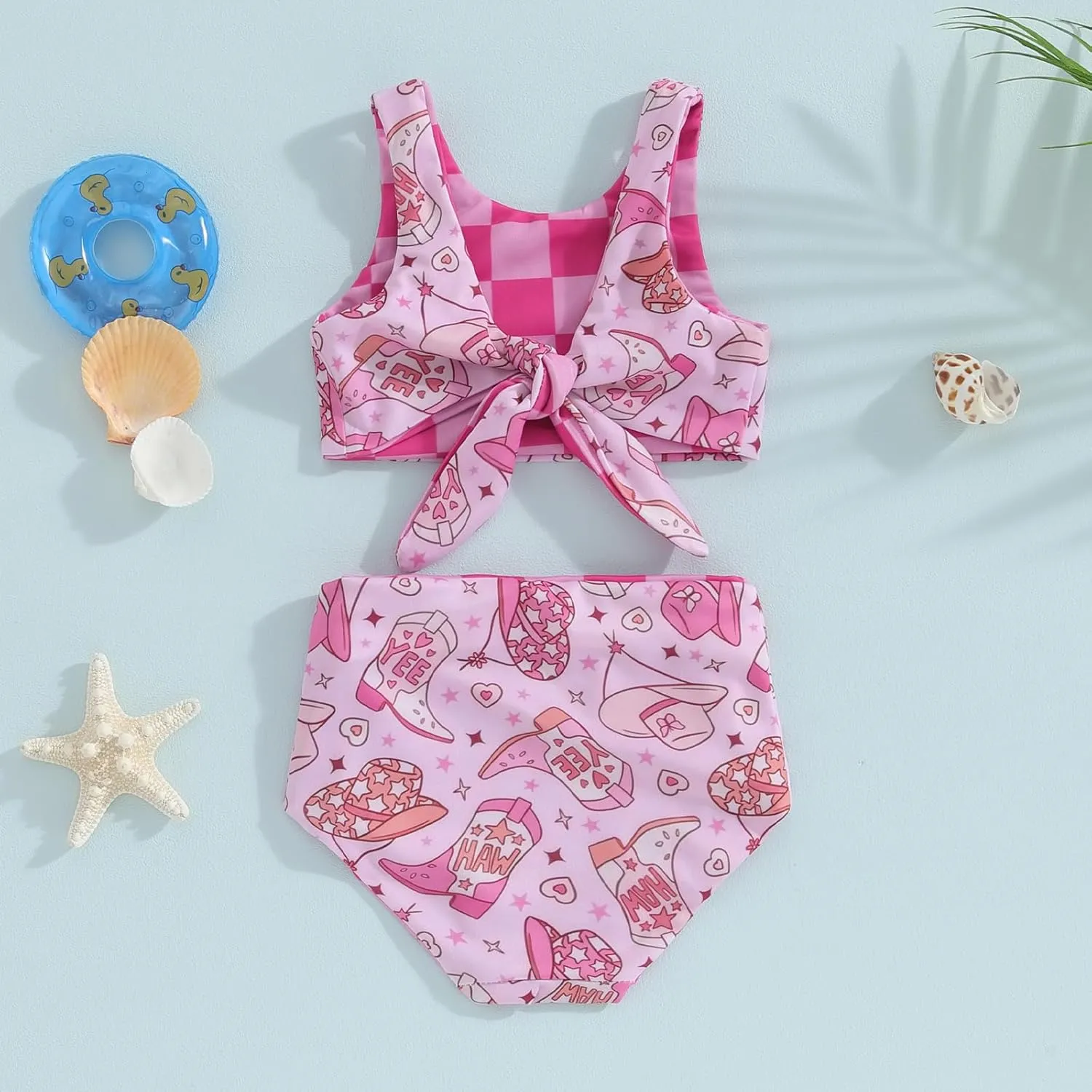 Dcohmch Toddler Girl Swimsuit 2t 3t 4t Pattern Floral Print Bikini Two Piece Bathing Suits Baby Girls Swimwear