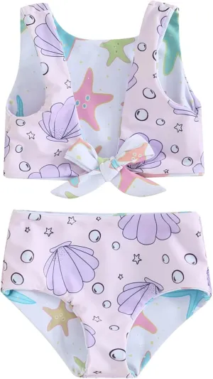 Dcohmch Toddler Girl Swimsuit 2t 3t 4t Pattern Floral Print Bikini Two Piece Bathing Suits Baby Girls Swimwear