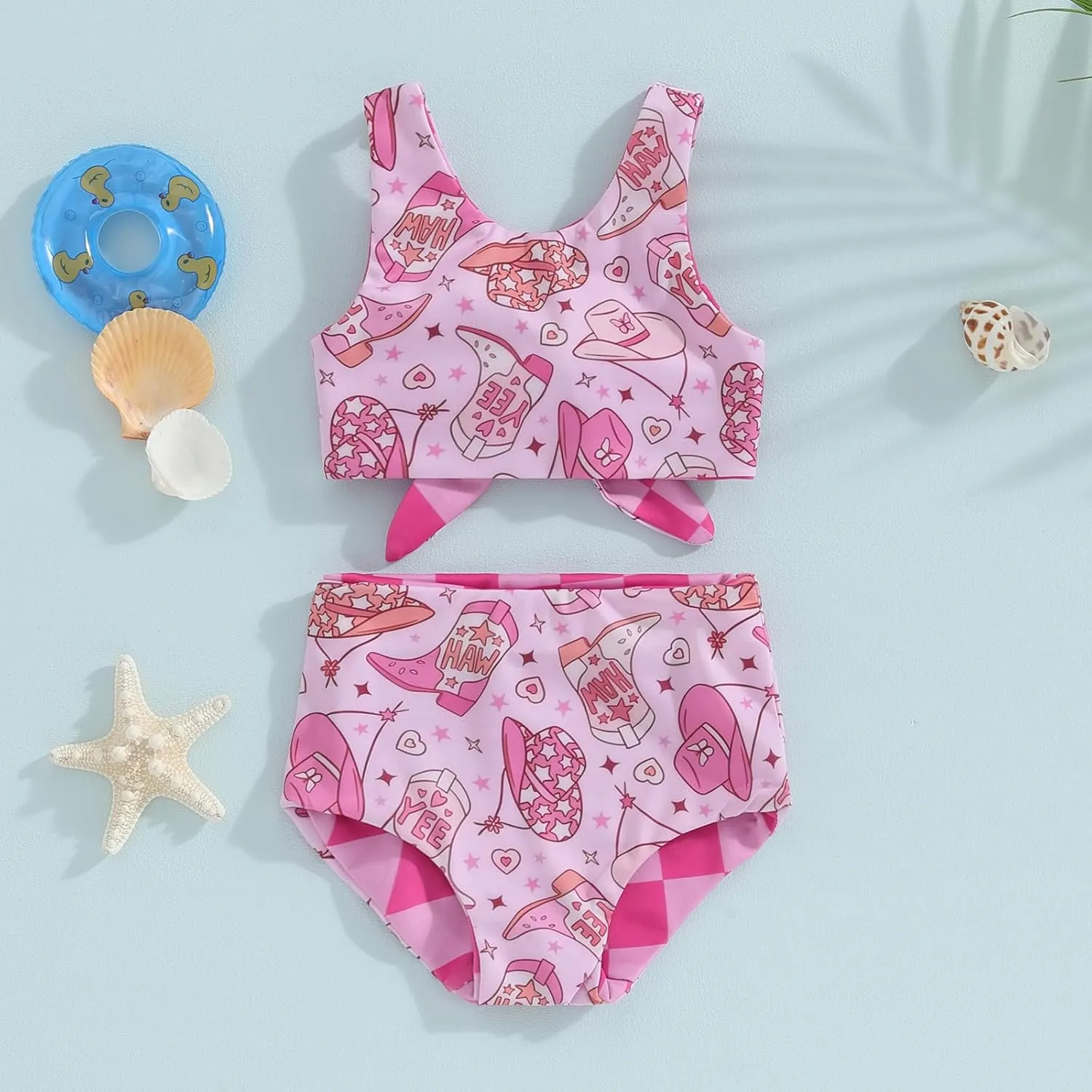Dcohmch Toddler Girl Swimsuit 2t 3t 4t Pattern Floral Print Bikini Two Piece Bathing Suits Baby Girls Swimwear