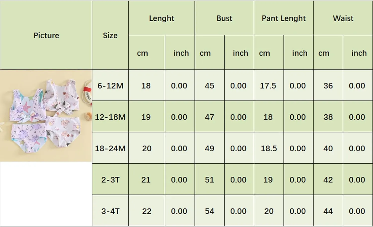 Dcohmch Toddler Girl Swimsuit 2t 3t 4t Pattern Floral Print Bikini Two Piece Bathing Suits Baby Girls Swimwear