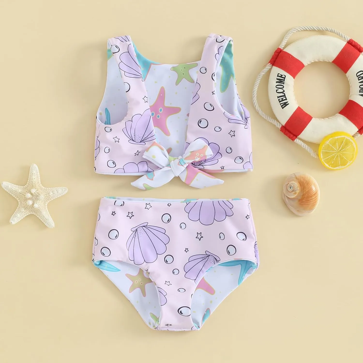 Dcohmch Toddler Girl Swimsuit 2t 3t 4t Pattern Floral Print Bikini Two Piece Bathing Suits Baby Girls Swimwear