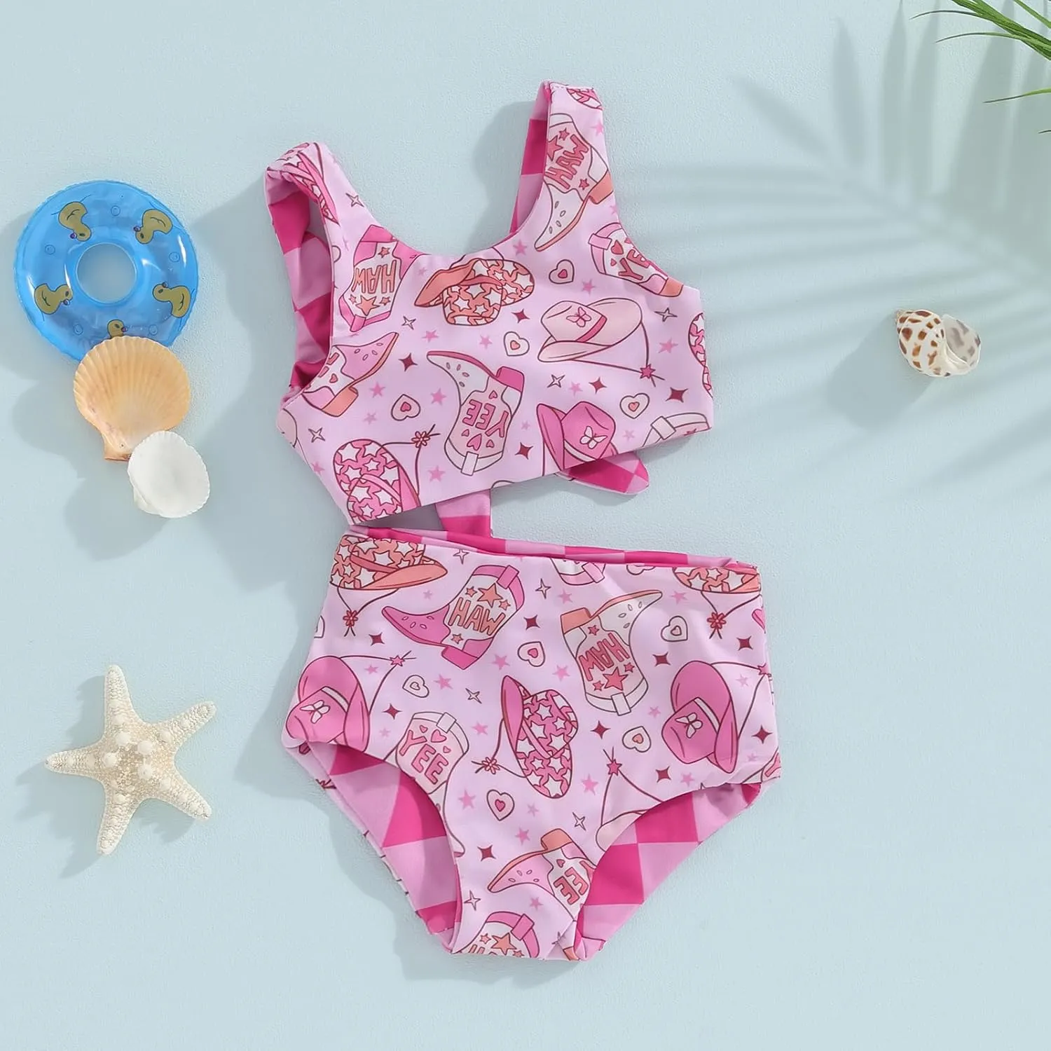 Dcohmch Toddler Girl Swimsuit 2t 3t 4t Pattern Floral Print Bikini Two Piece Bathing Suits Baby Girls Swimwear