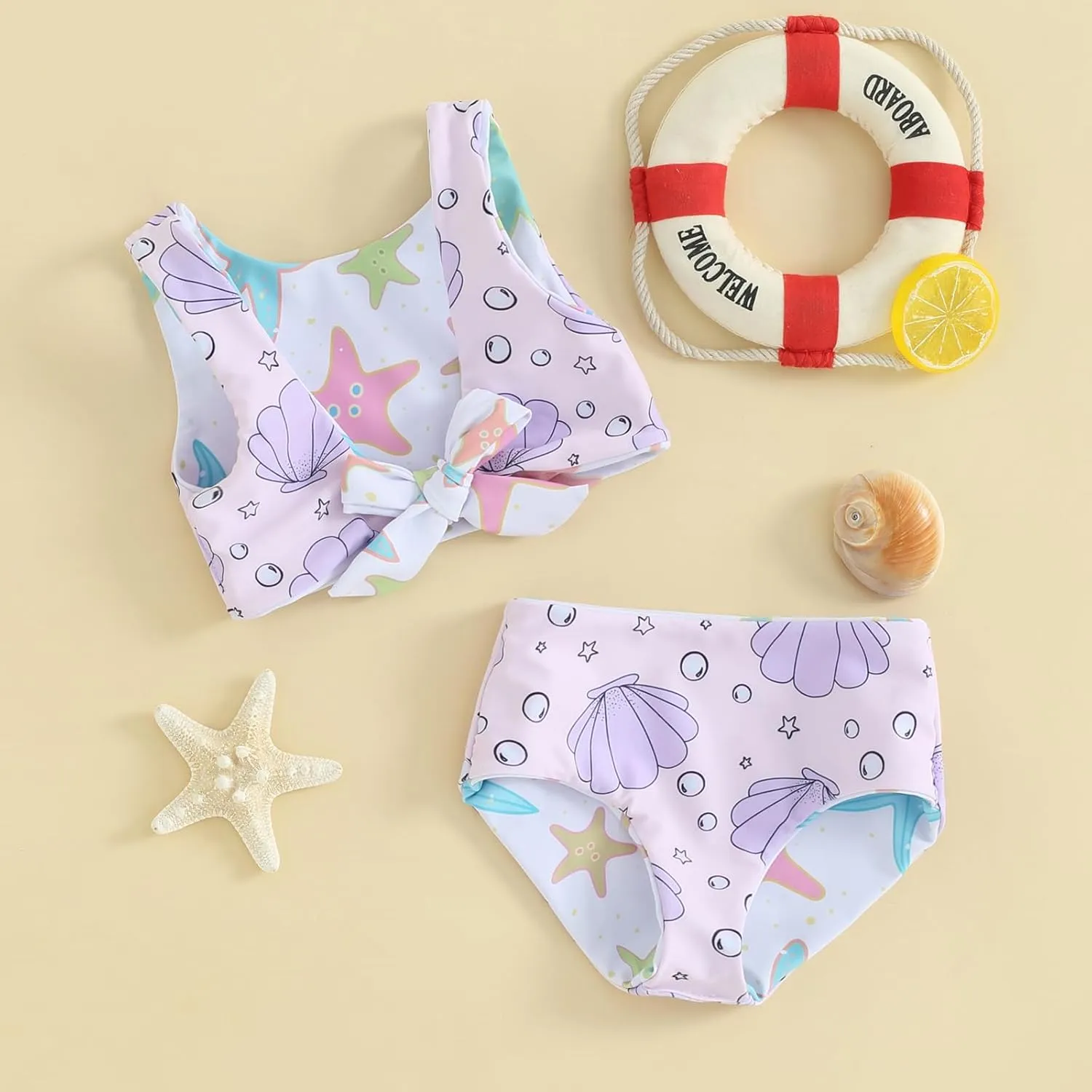 Dcohmch Toddler Girl Swimsuit 2t 3t 4t Pattern Floral Print Bikini Two Piece Bathing Suits Baby Girls Swimwear