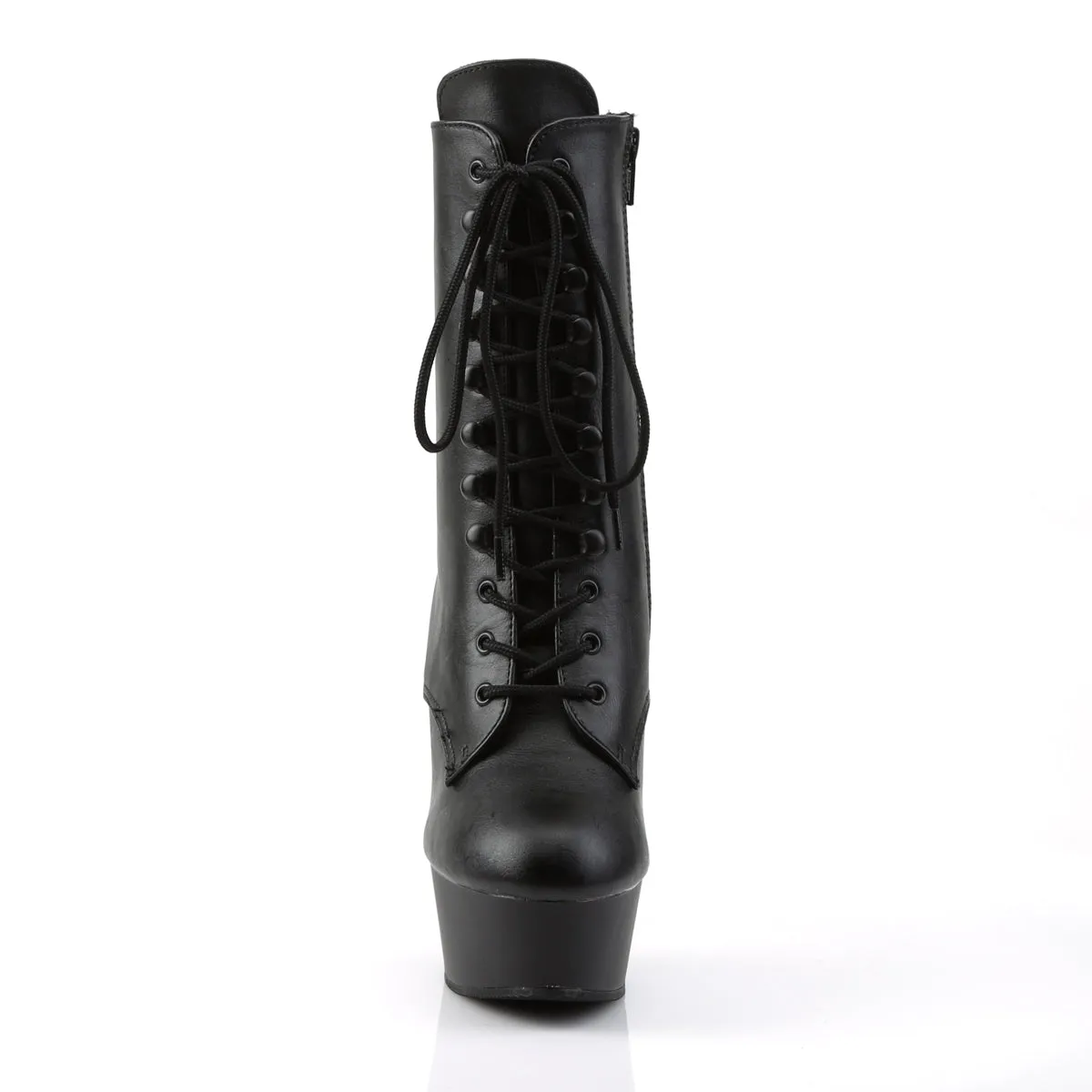 DELIGHT-1020 Pleaser Black Faux Leather Sexy Platform Shoes (Pole Dancing Heels)