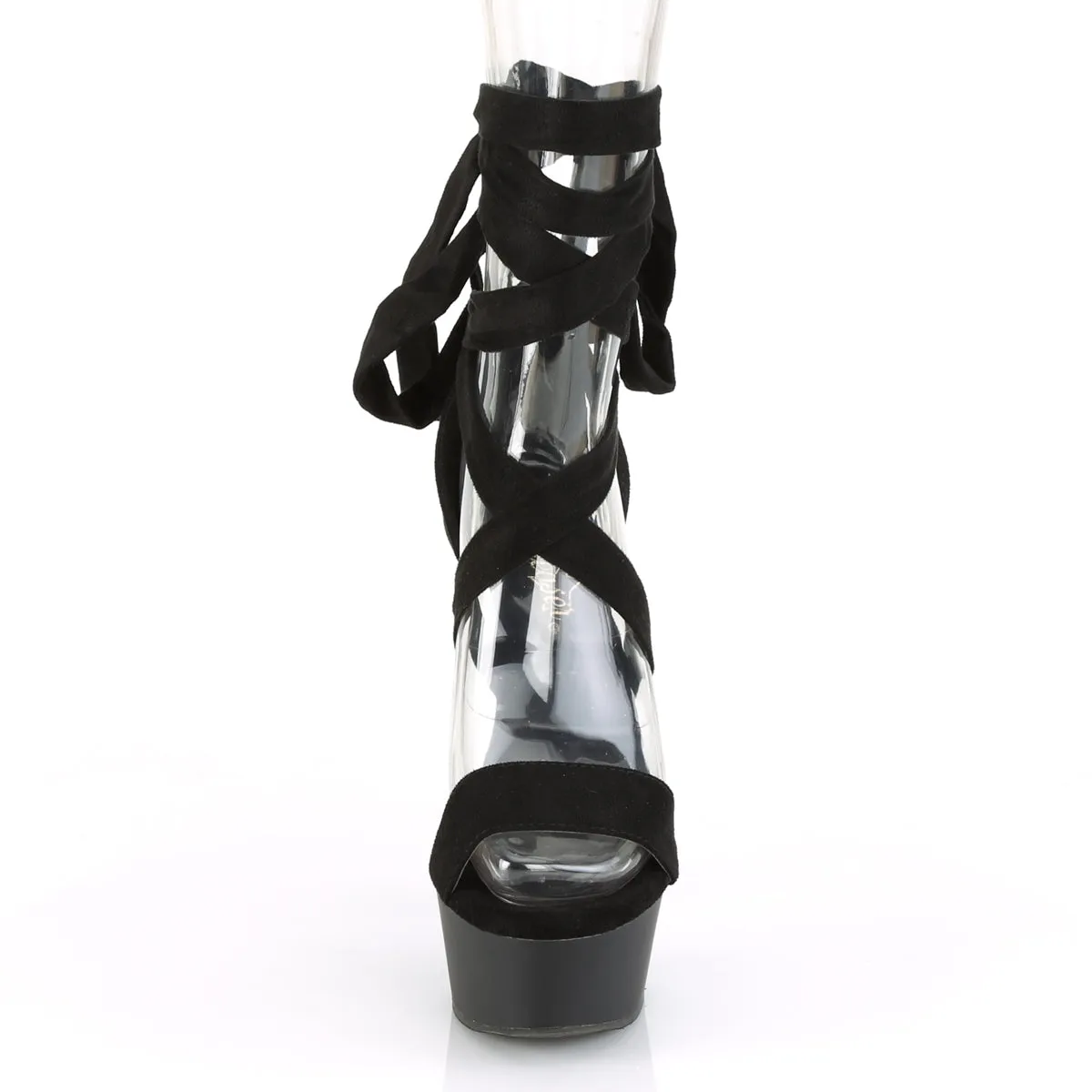 DELIGHT-671 Pleaser Black Faux Suede Sexy Platform Shoes (Pole Dancing Heels)