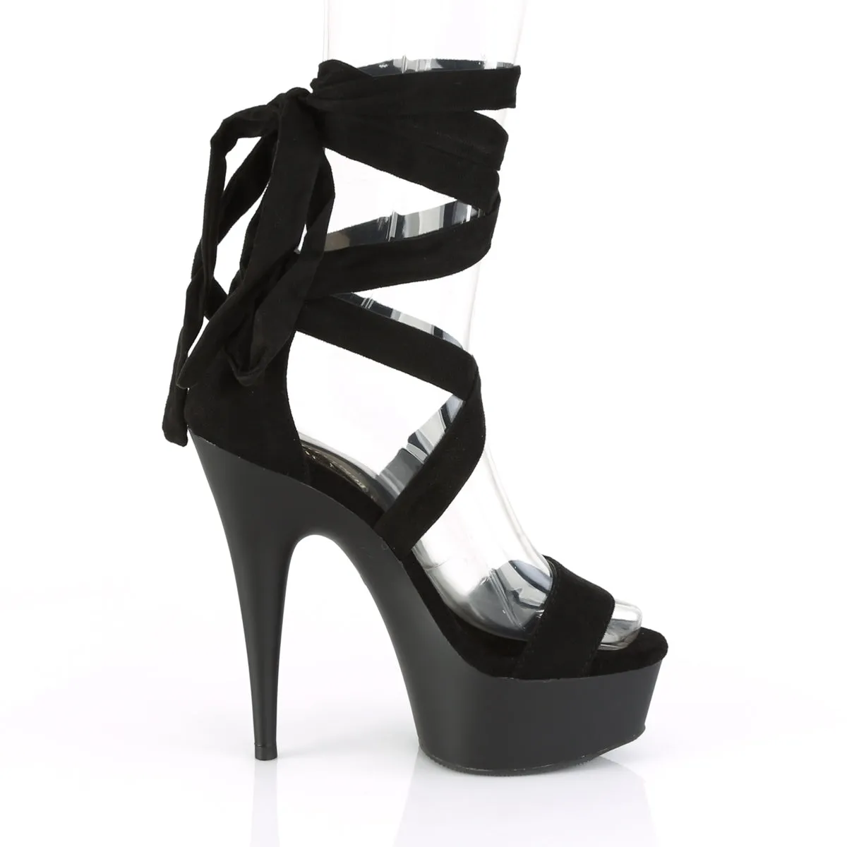 DELIGHT-671 Pleaser Black Faux Suede Sexy Platform Shoes (Pole Dancing Heels)