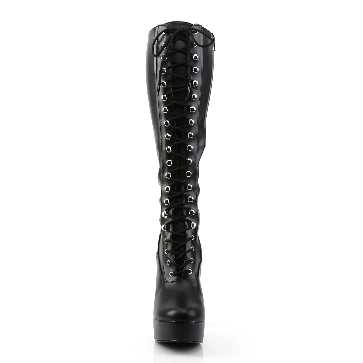 ELECTRA-2023 Pleaser Black Faux Leather Sexy Platform Shoes (Pole Dancing Heels)