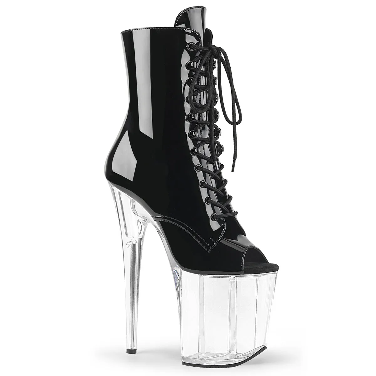 FLAMINGO-1021 Pleaser Black Patent Sexy Platform Shoes (Pole Dancing Heels)