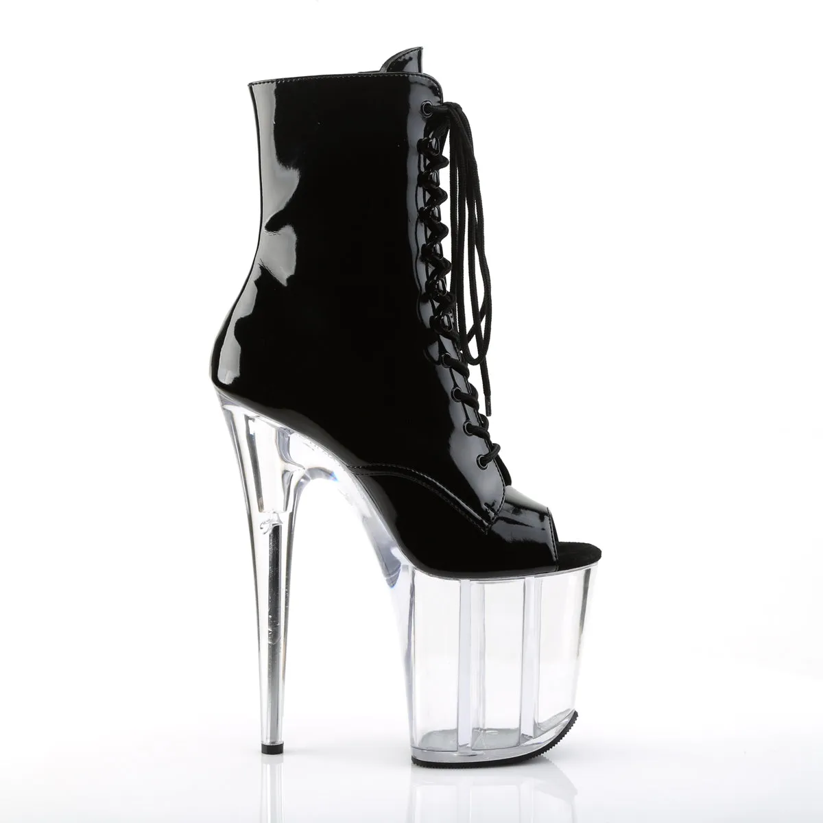 FLAMINGO-1021 Pleaser Black Patent Sexy Platform Shoes (Pole Dancing Heels)